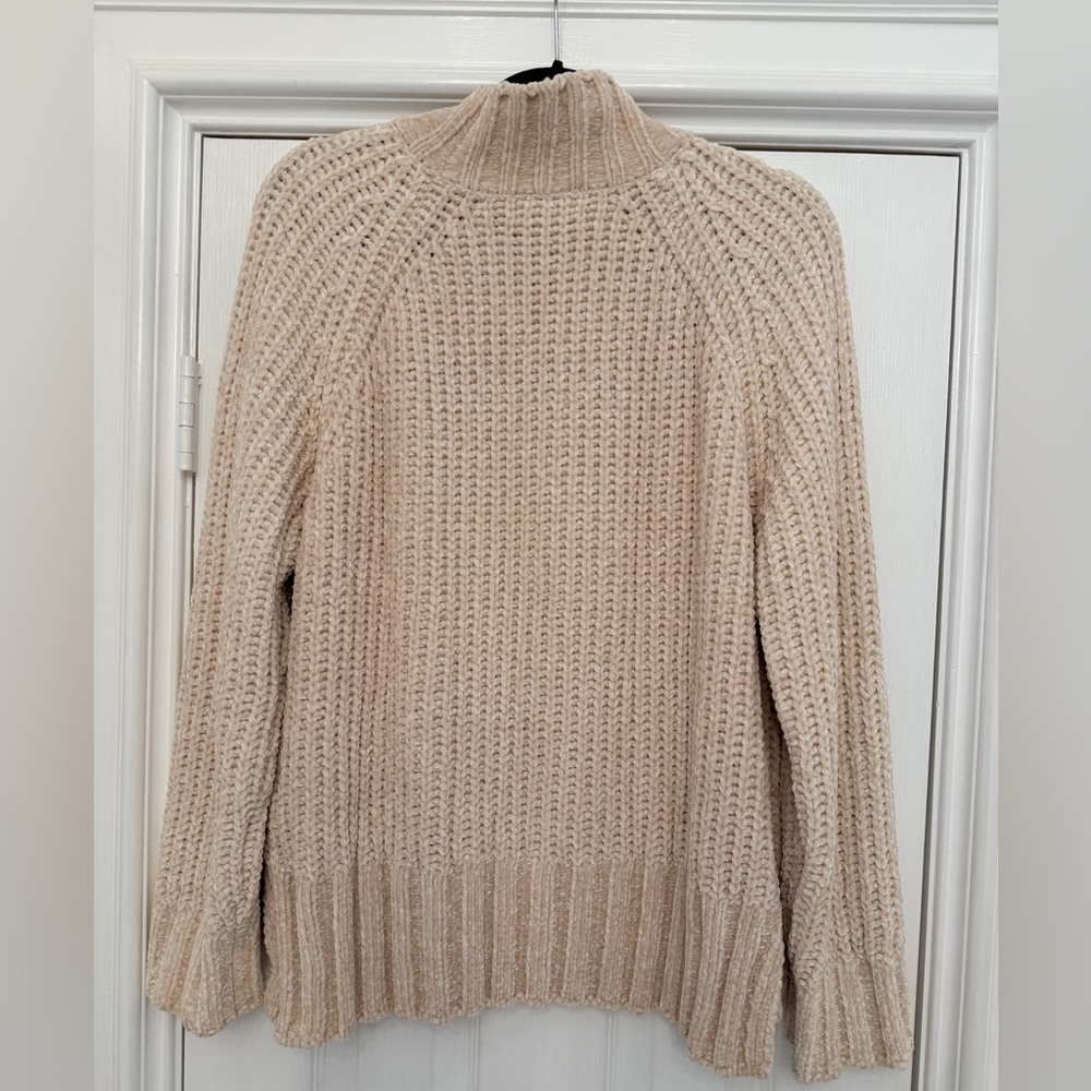 Bella Dahl Cream Chenille Chunky Mock Neck Sweater- Size M - Picture 6 of 14